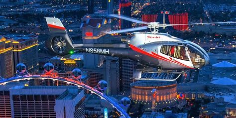 Maverick helicopters las vegas - Pop the question as you soar over Las Vegas inside a private helicopter with a bonus loop over the neon lights. Duration: Approx. 2 hours (hotel to hotel) ... Your special evening begins with luxury limousine transfer from your hotel to Maverick Helicopters' terminal located on the famous Las Vegas Strip. Your proposal will take place in the ...